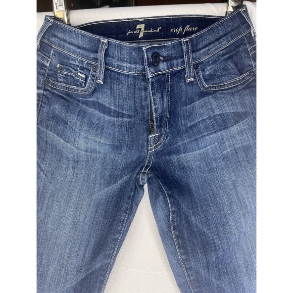 Women's 7 Seven for all mankind crop flare denim jeans size 27 - Picture 2 of 13